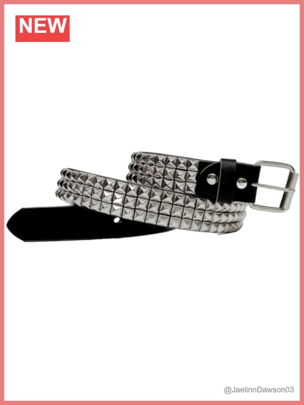 Genuine Leather Studded Belt Punk Rock Goth Style Rivets Spikes